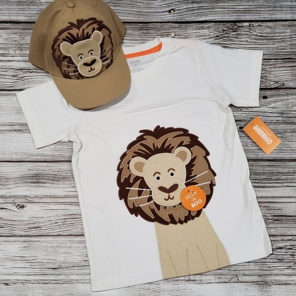 NEW Gymboree Summer Safari Embroidered T-Shirts, Patchwork Shorts, & Cap Bundle - Picture 7 of 12